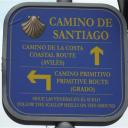 Wegwijzer voor de perlgrimsroute naar Santiago